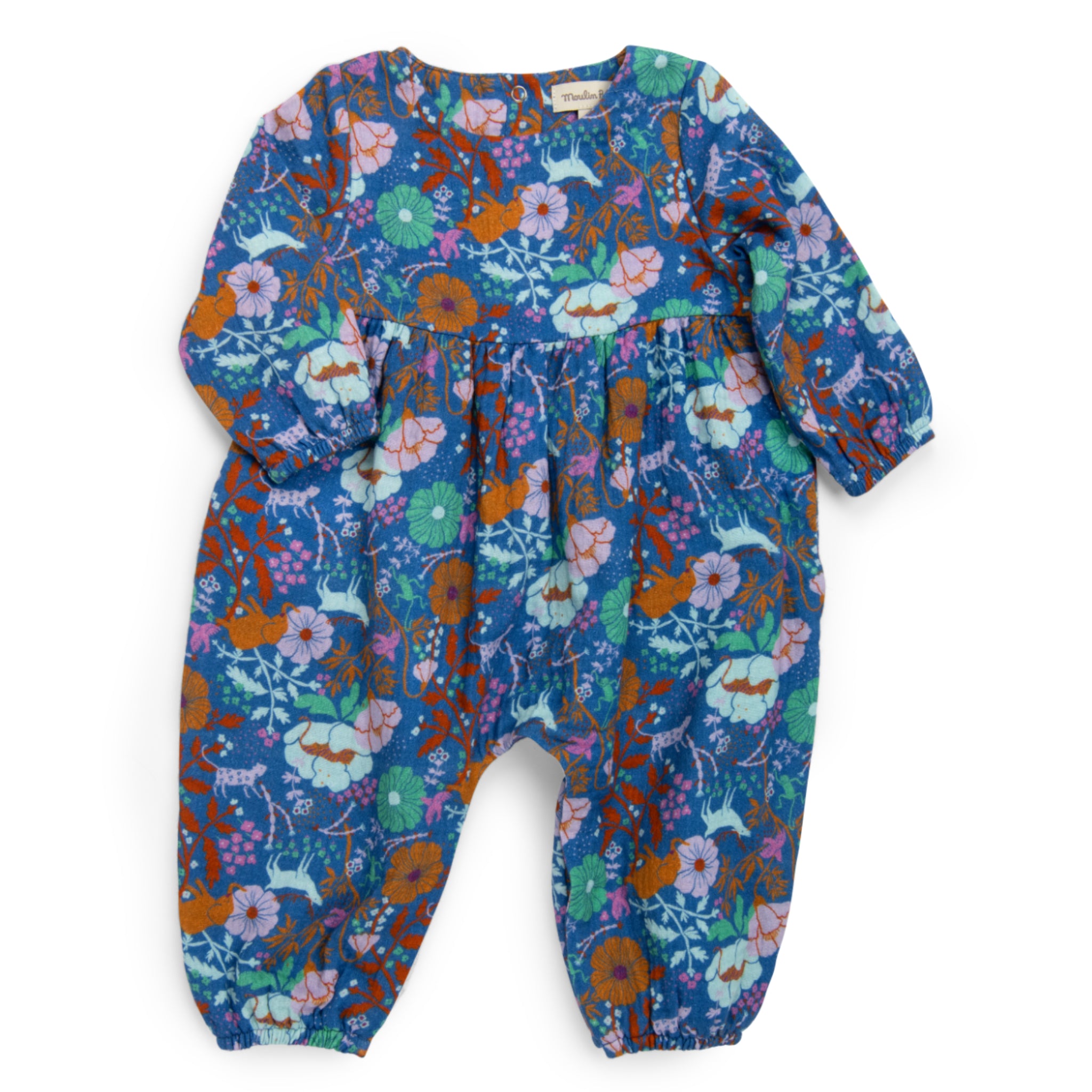 Long muslin jumpsuit jungle print, Mélodie