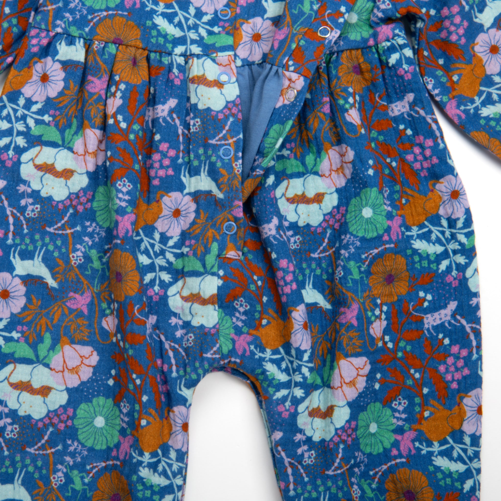 Long muslin jumpsuit jungle print, Mélodie