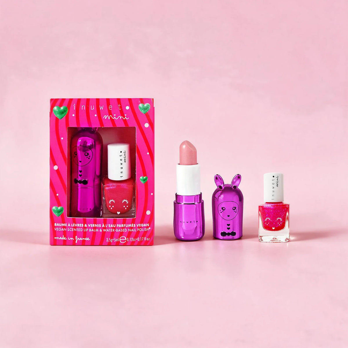 Rose Mood lip balm and nail polish set