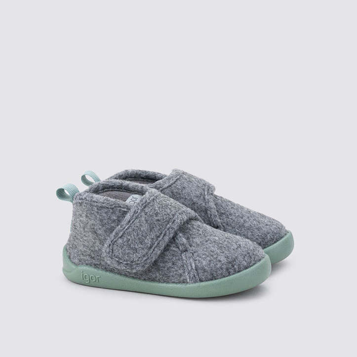 Barefoot Concept Slippers, Grey Green
