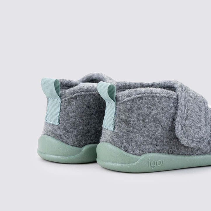 Barefoot Concept Slippers, Grey Green