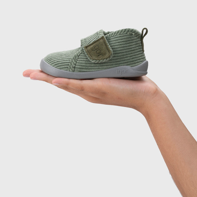 Chaussons enfants, Homie velours vert