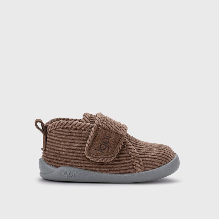 Children's slippers, Homie brown velvet