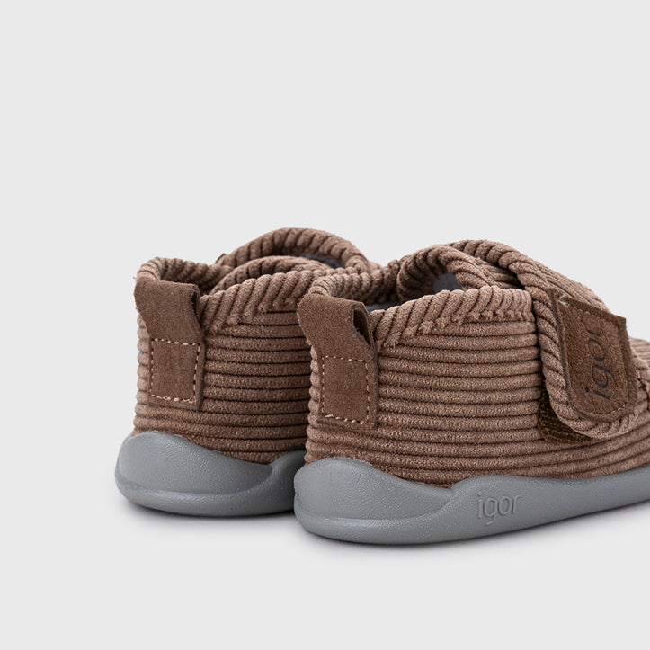 Children's slippers, Homie brown velvet
