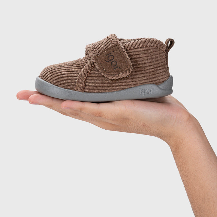 Children's slippers, Homie brown velvet