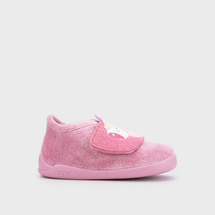 Pantofole concetto barefoot, Unicorno rosa