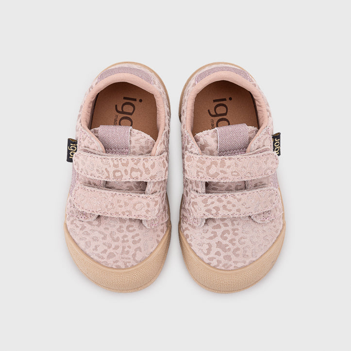 Scarpe in pelle scamosciata, Tennis Leo rosa