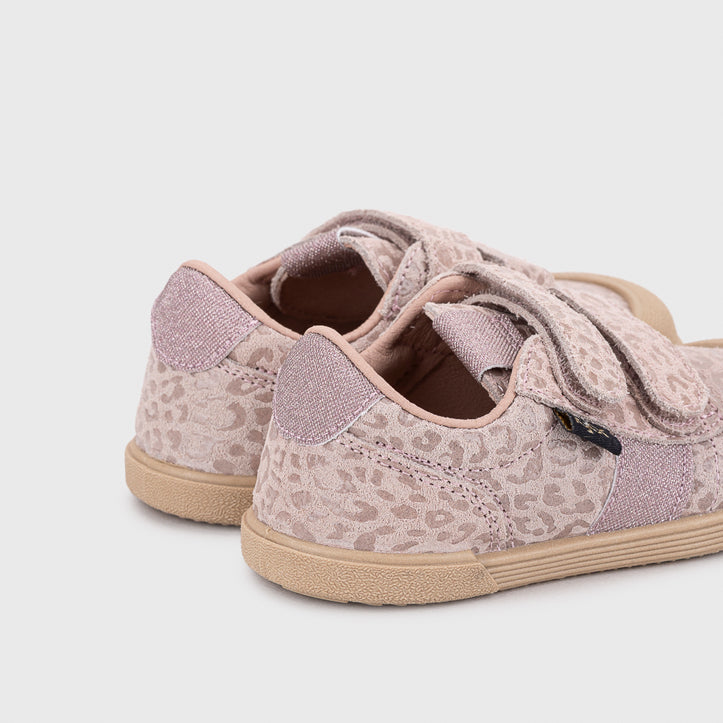 Scarpe in pelle scamosciata, Tennis Leo rosa