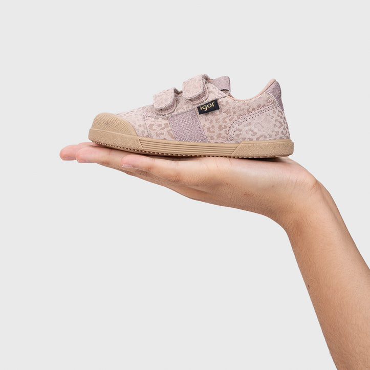 Scarpe in pelle scamosciata, Tennis Leo rosa