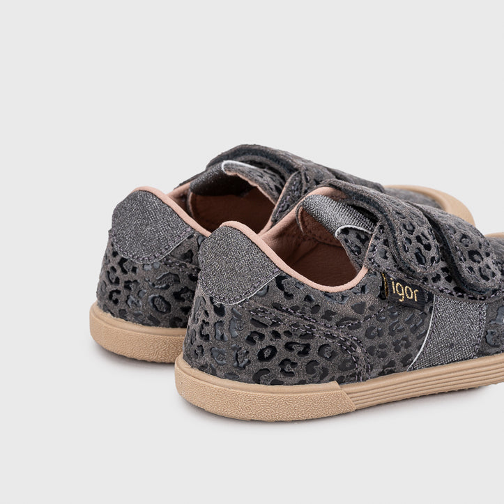 Scarpe in pelle scamosciata, Tennis Leo antracite
