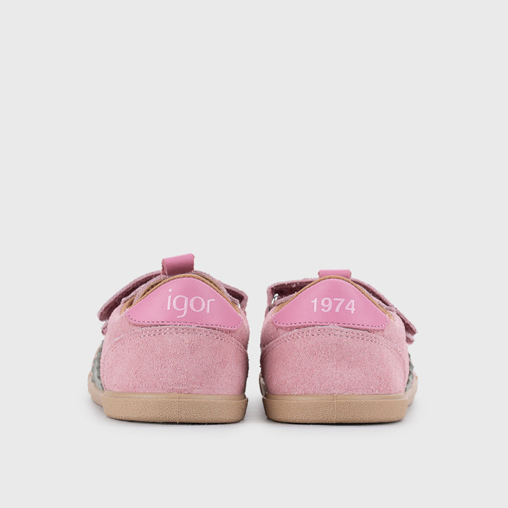 Scarpe in pelle, Tennis bicolor rosa