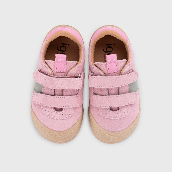 Scarpe in pelle, Tennis bicolor rosa