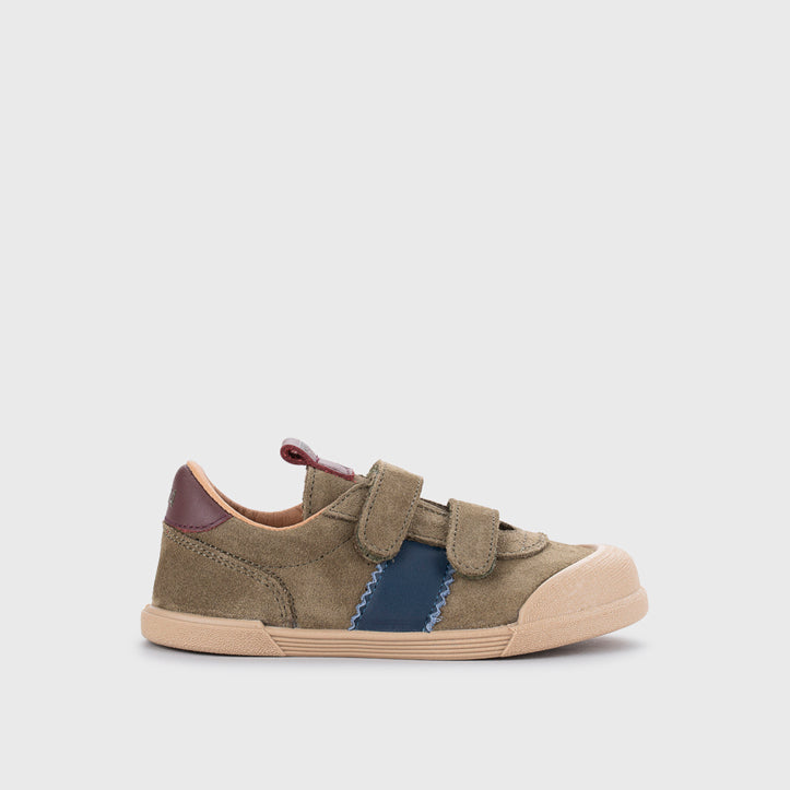 Scarpe in pelle, Tennis bicolor kaki