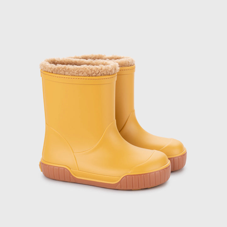 Pau Yellow Lined Barefoot Rain Boots