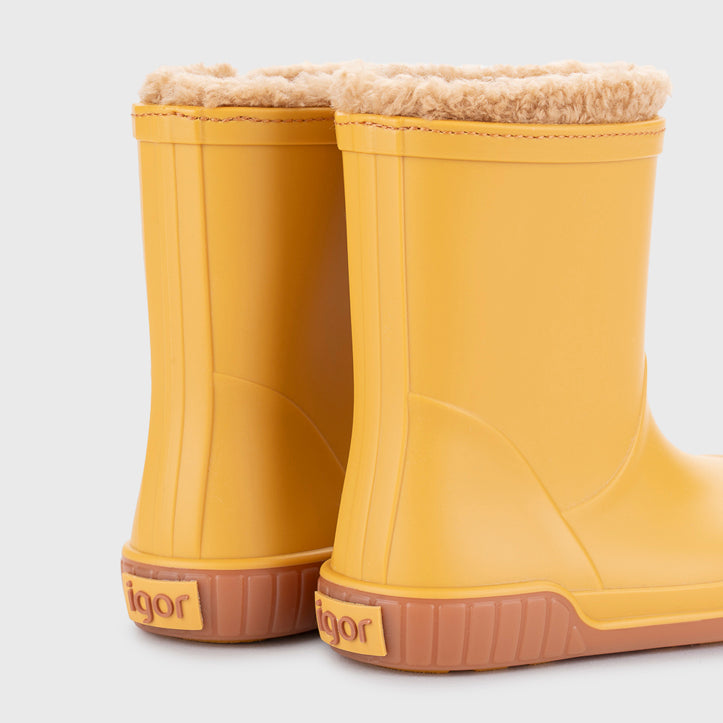 Pau Yellow Lined Barefoot Rain Boots
