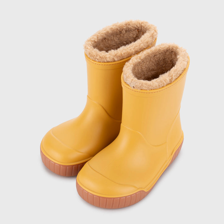 Pau Yellow Lined Barefoot Rain Boots