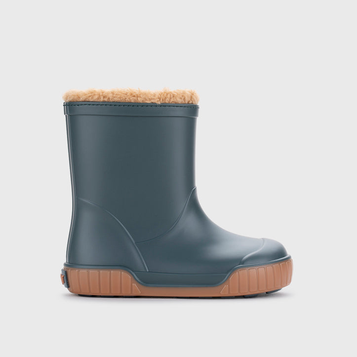 Bottes de pluie barefoot doublées Pau Gris pétrole