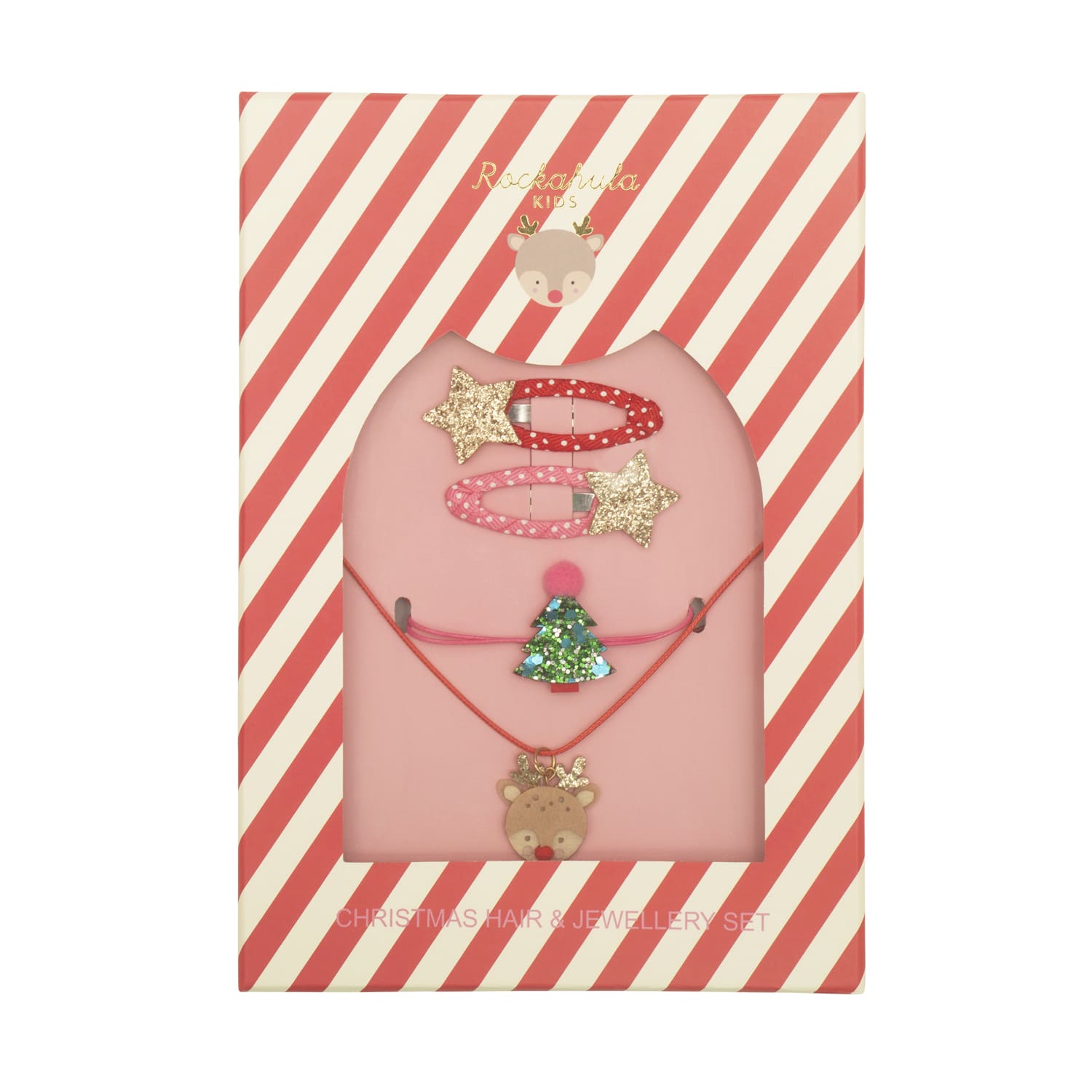 Necklace, Bracelet and Clips Gift Set, Christmas