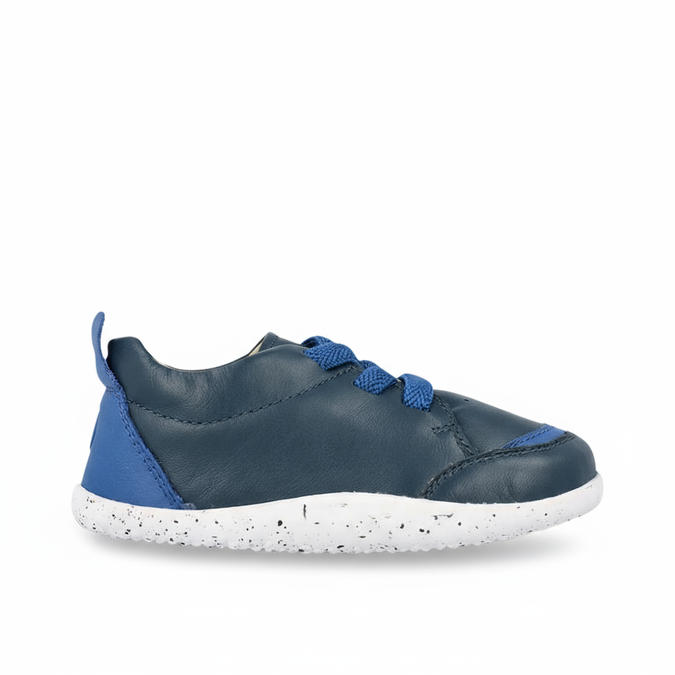 First step shoes in leather, Xplorer Sport Navy Binjau