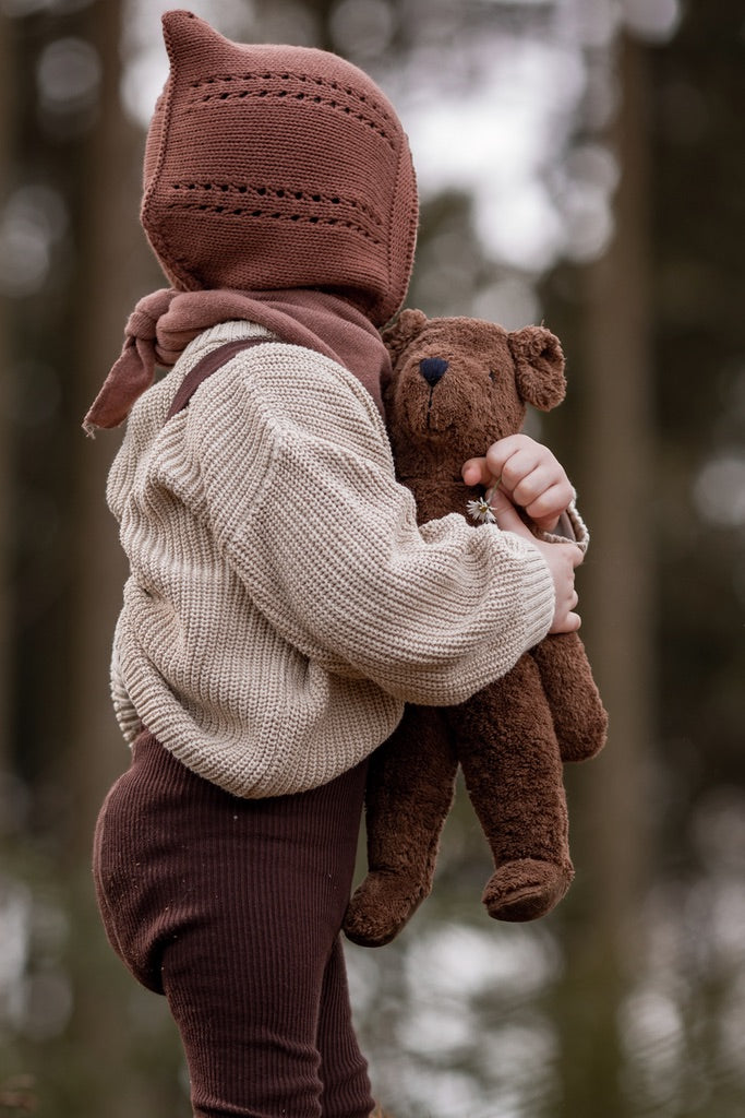 Large bear toy in organic cotton