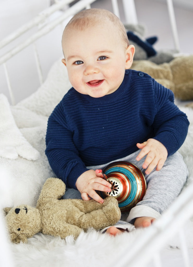 Beige bear organic cotton baby toy