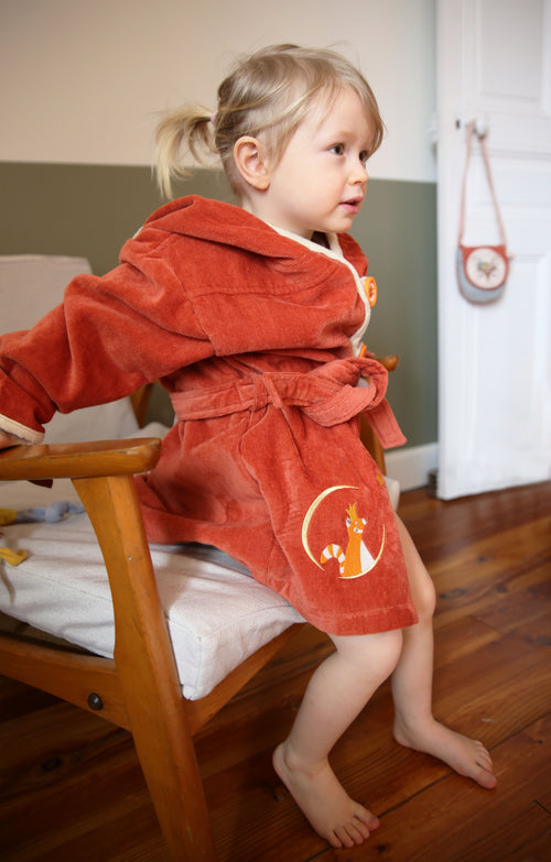 Bathrobe 2/4 years – Terracotta red