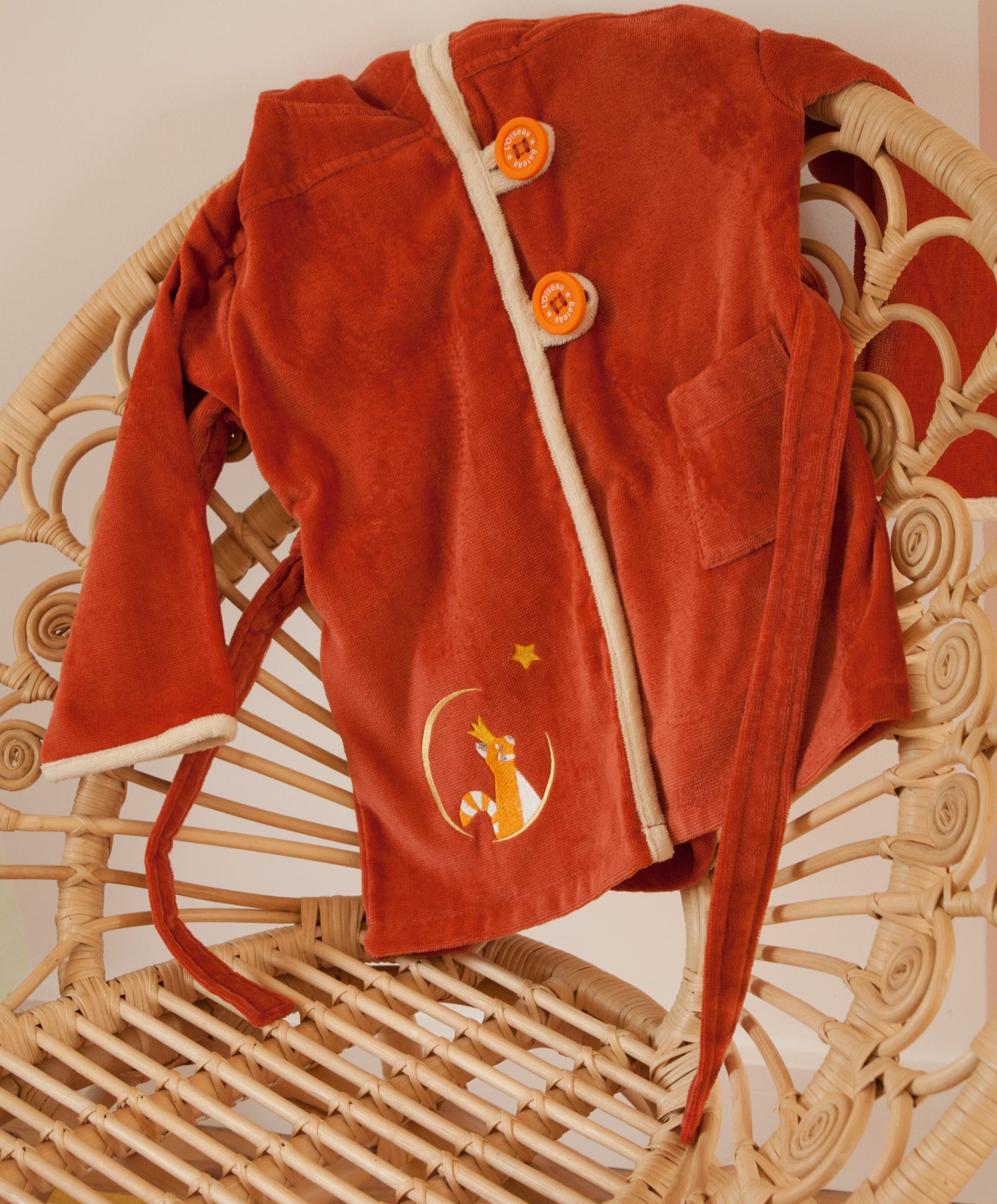Accappatoio 2/4 anni – Rosso terracotta