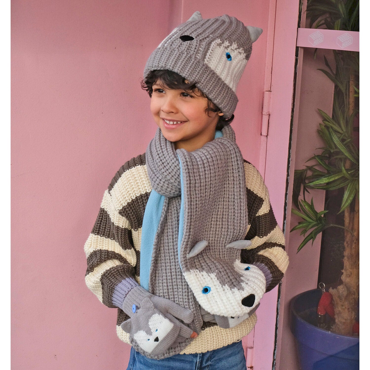 Guanti in maglia, Husky (3-6 anni)