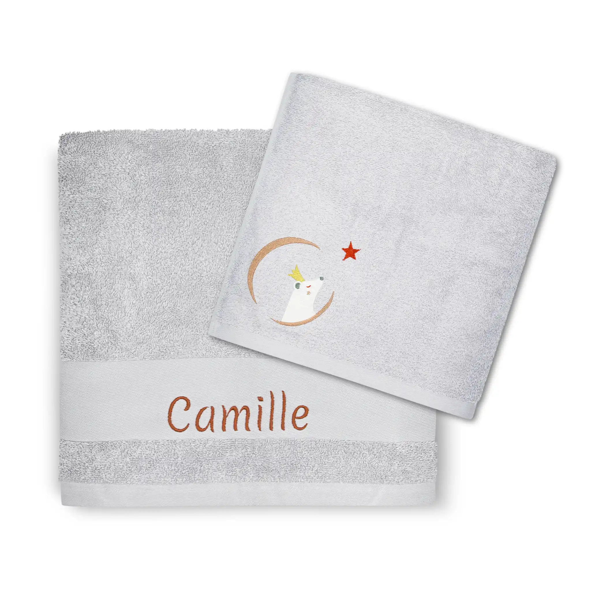 Custom cotton towel with name embroidery, 70 x 140 cm