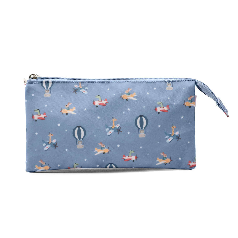 Pencil case with three compartments, Planes