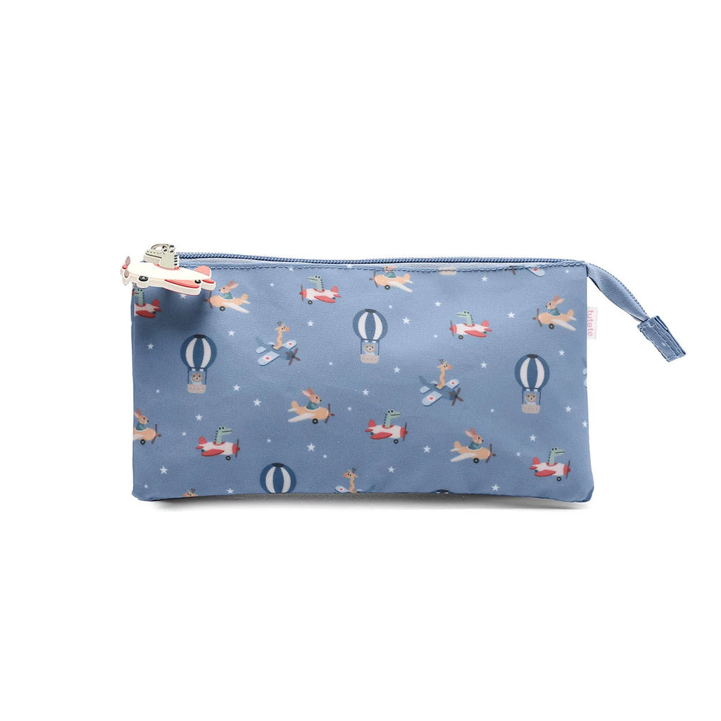 Pencil case with three compartments, Planes