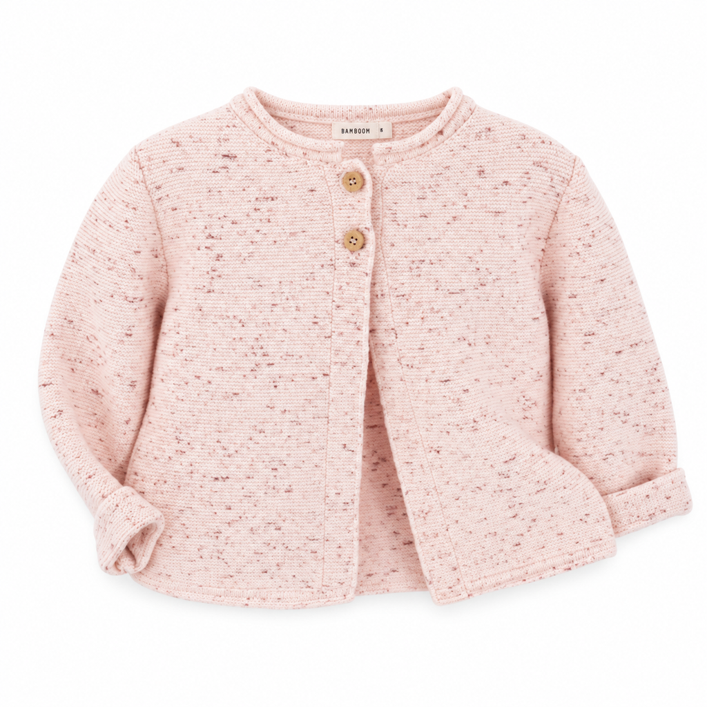 Cardigan bimba Bamboom Water pink su sfondo bianco