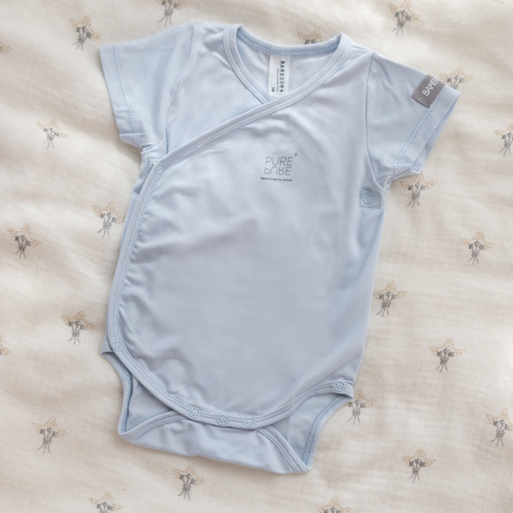 Body maniche corte in bambù bio, Set di 2 Azzurro | Bamboom