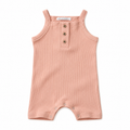 Tutina a canotta in bambù e cotone bio, Soft peach, capo intero su sfondo bianco