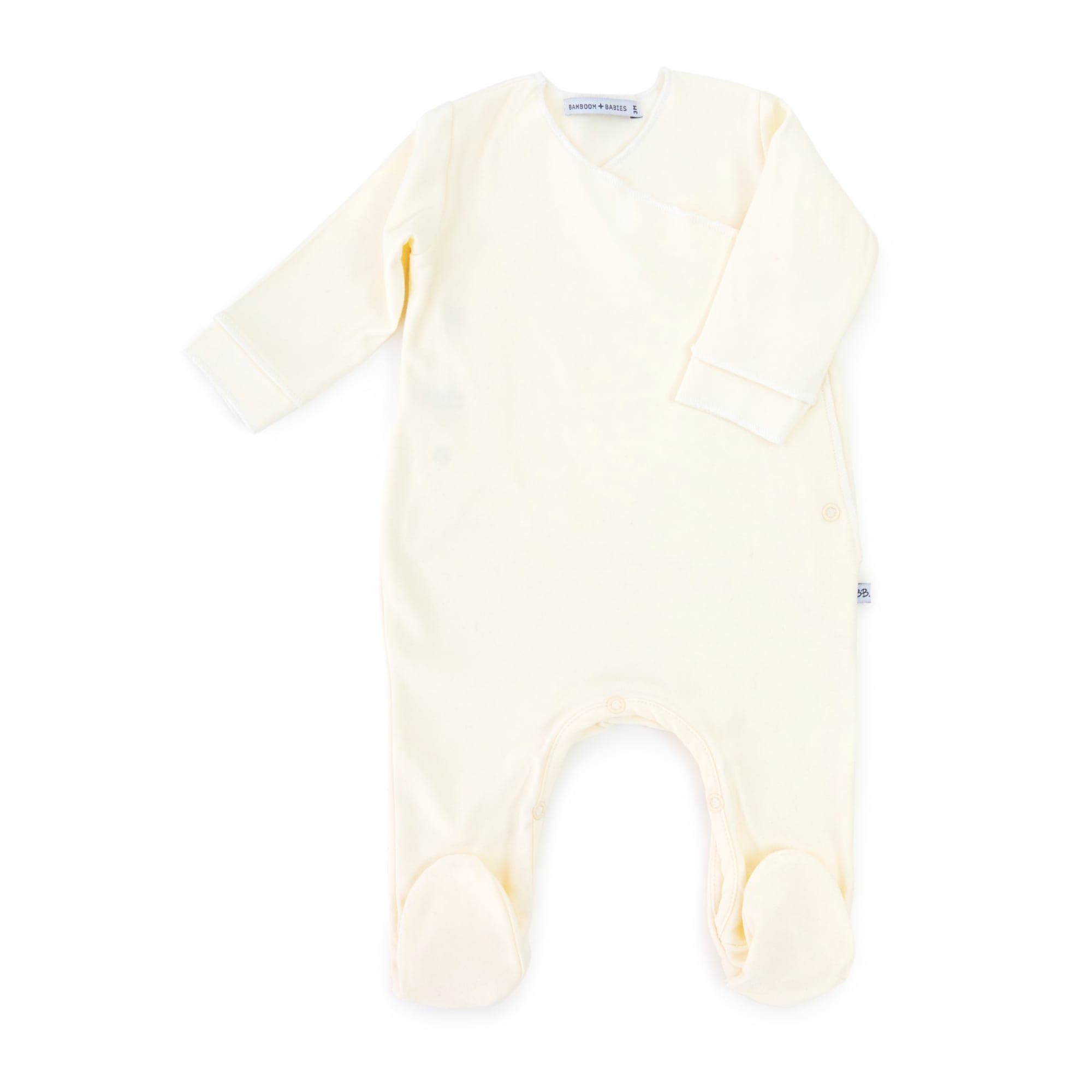 Tutina con piedi in bambù bio, Panna | Bamboom Made in Italy