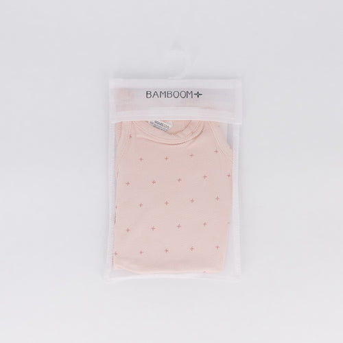 Body canottiera spalline rosa in bambù bio | Bamboom
