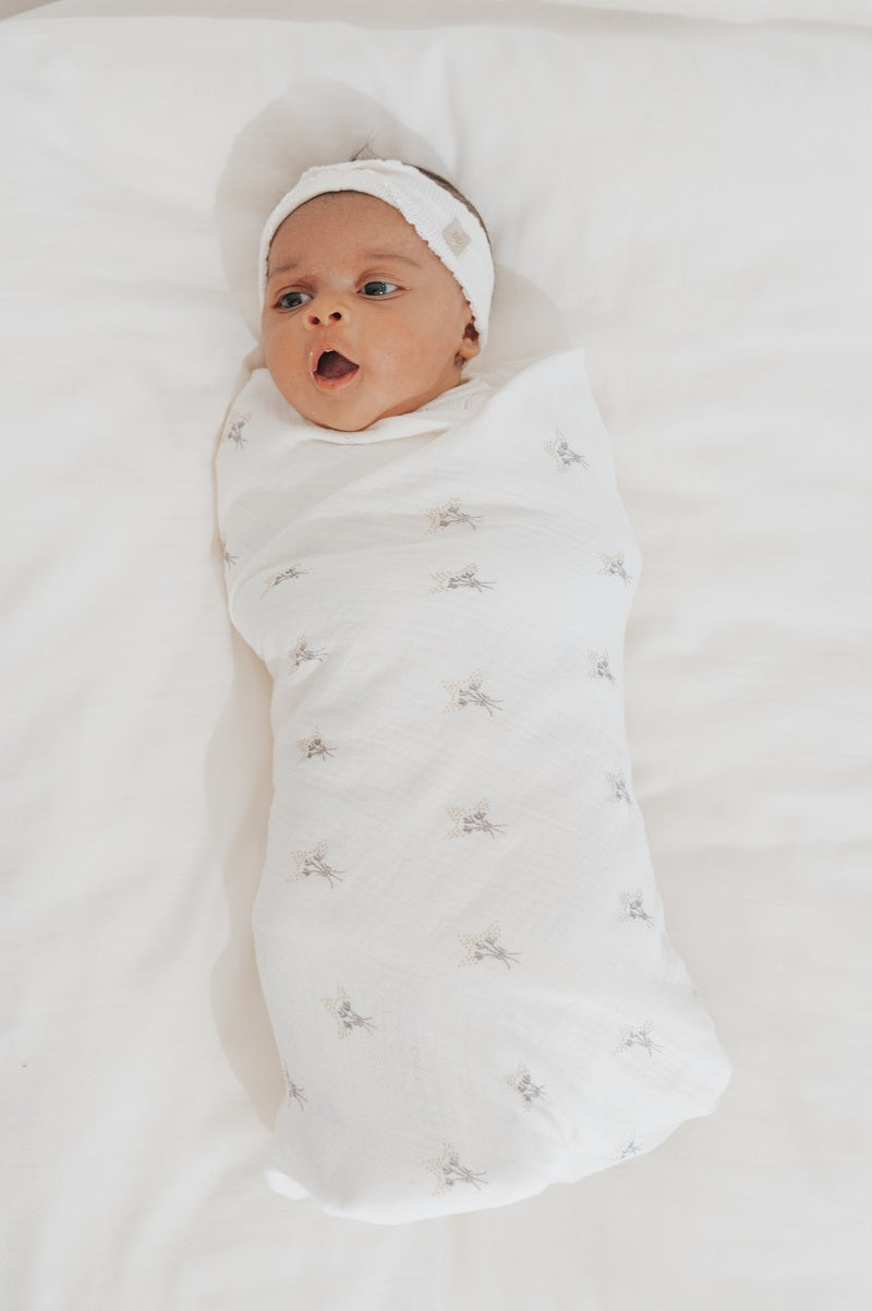 Copertina swaddle in mussola bambù, Lily