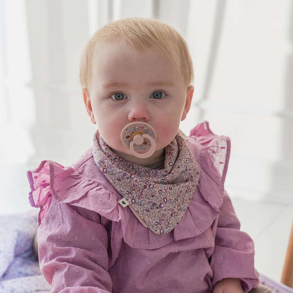 Organic cotton bandana bib, Liberty Chamomile lawn blue