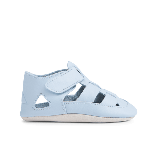 Soft leather slippers, Tidal mini light blue