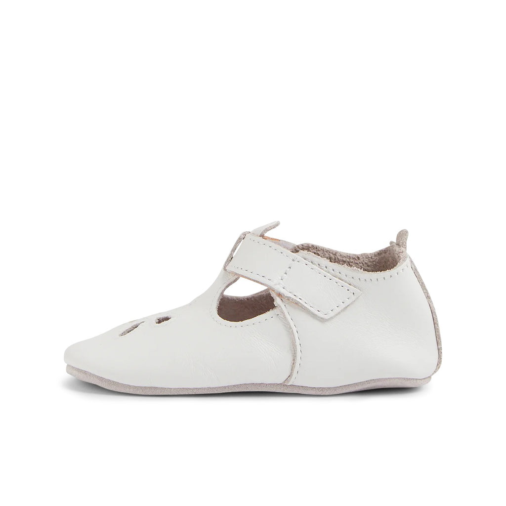 Soft Leather Slippers, Daisy White
