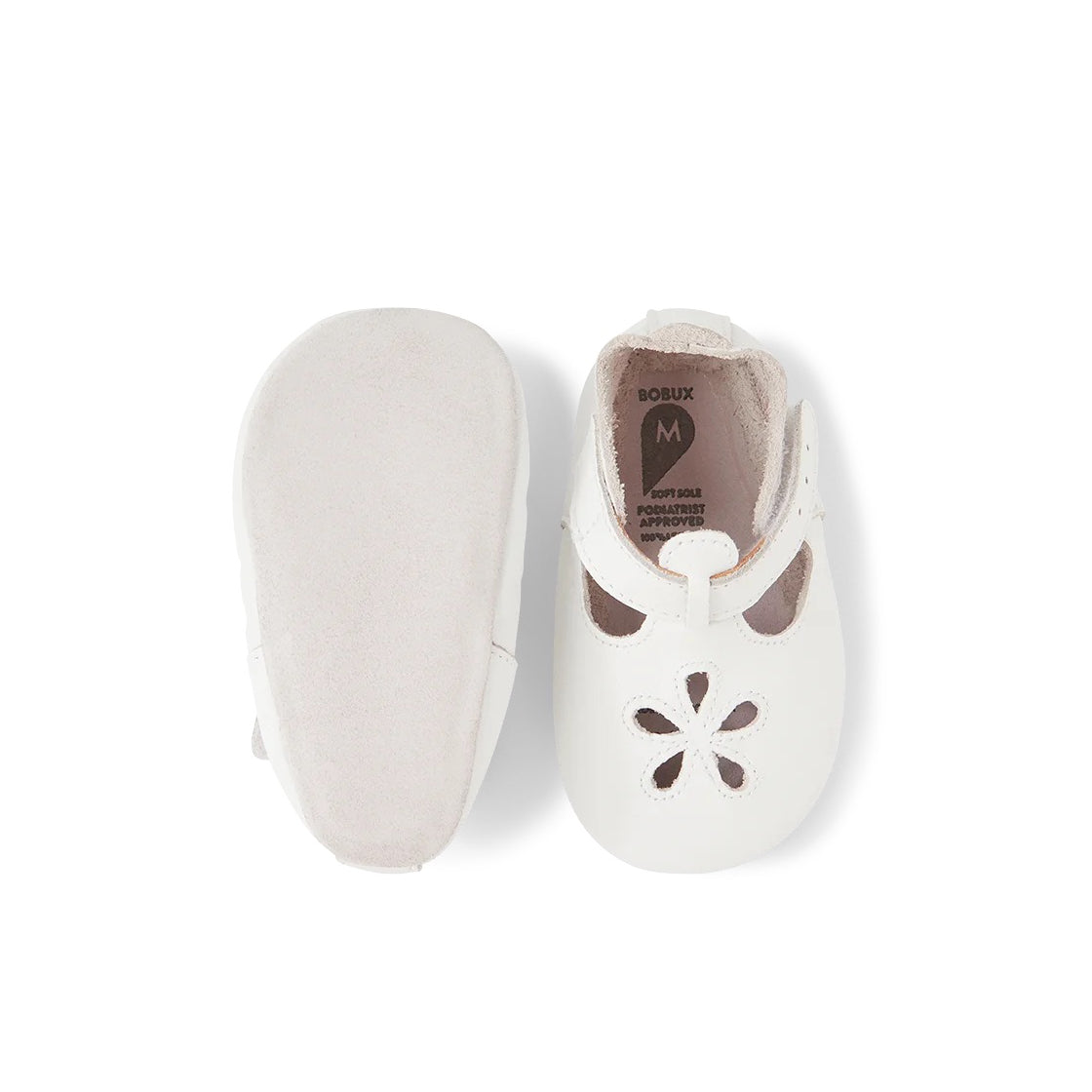 Babbucce in pelle morbida, Daisy bianco