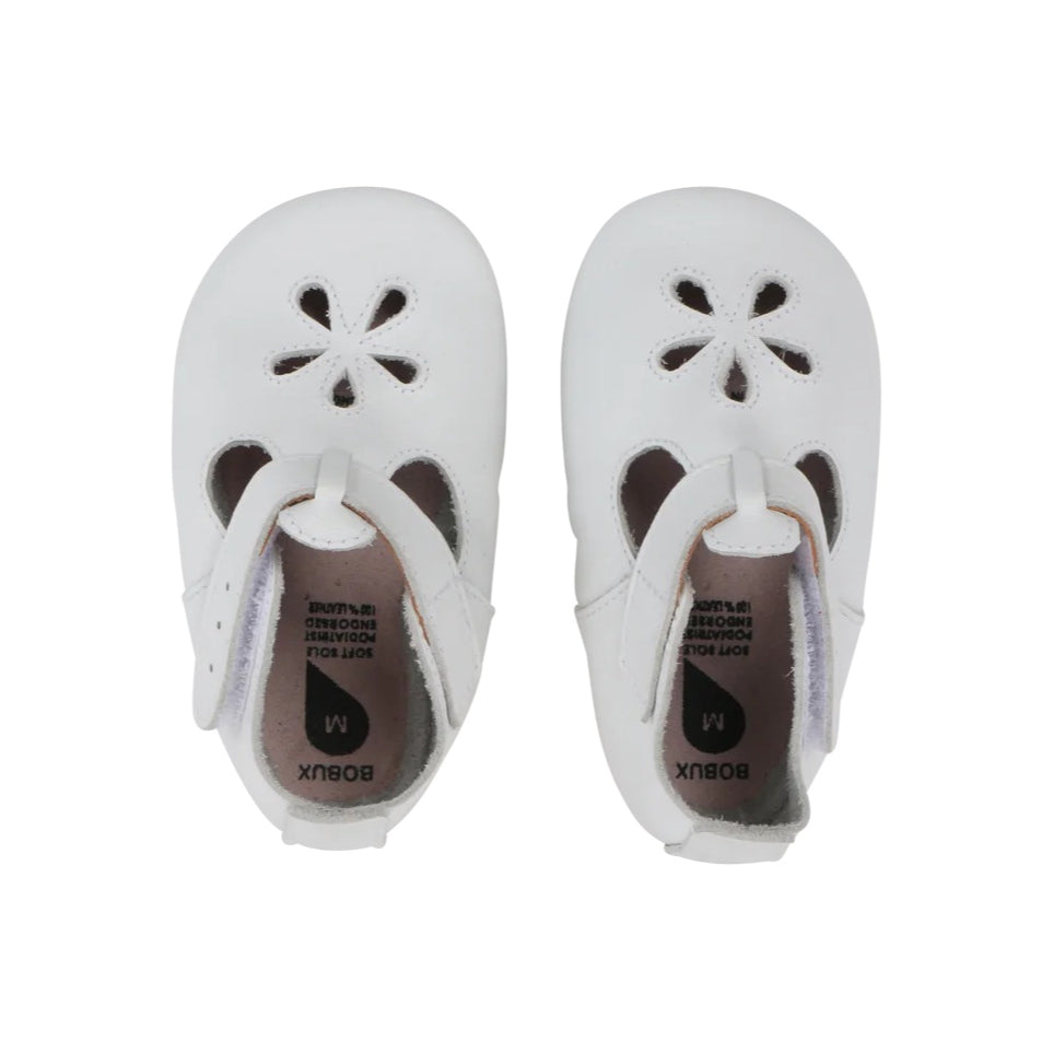 Soft Leather Slippers, Daisy White