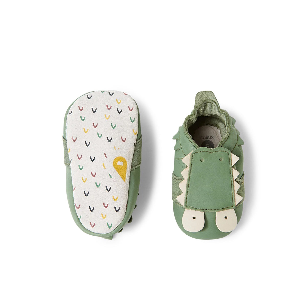 Soft Leather Slippers, Green Snap