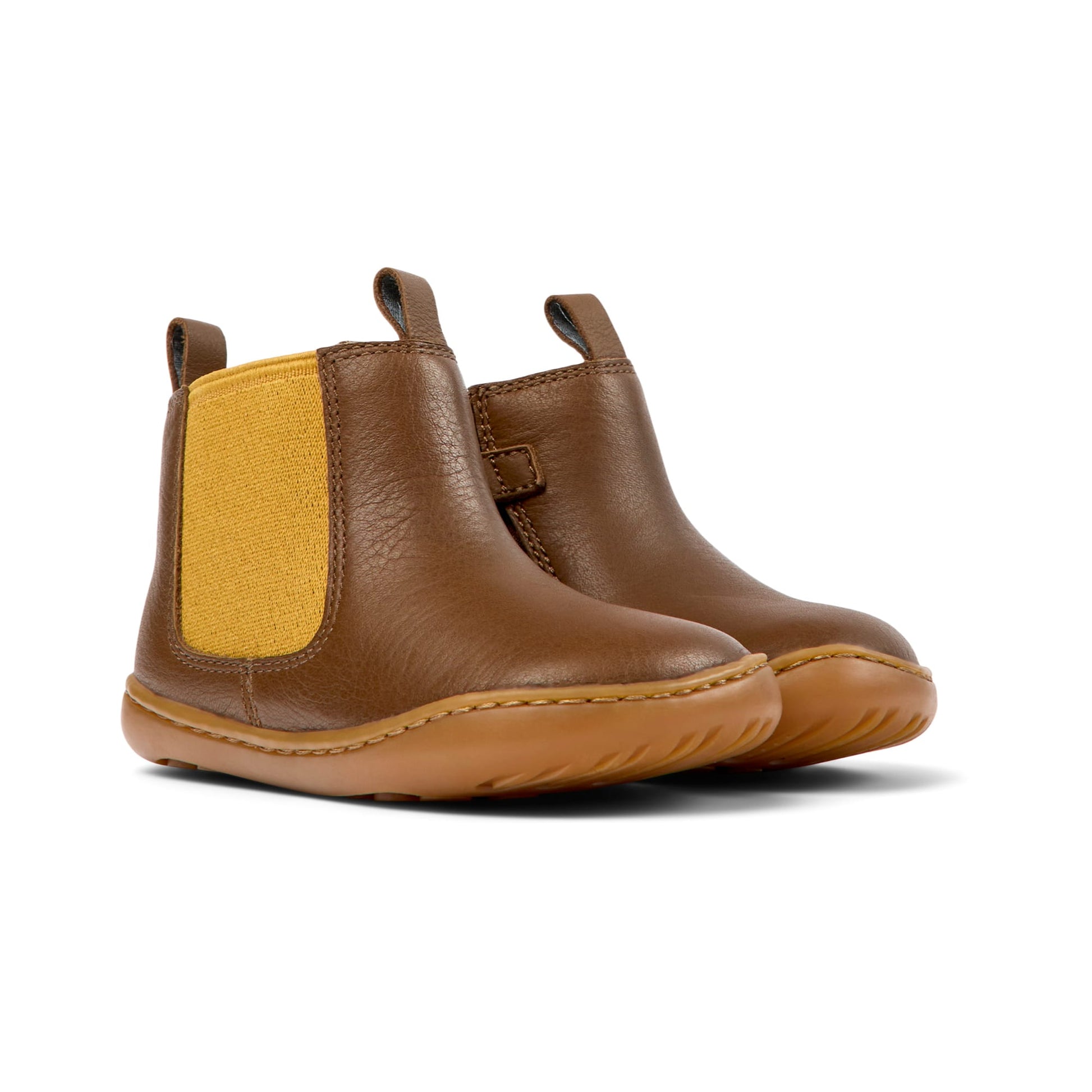 Stivaletto in pelle marrone, Camper primi passi