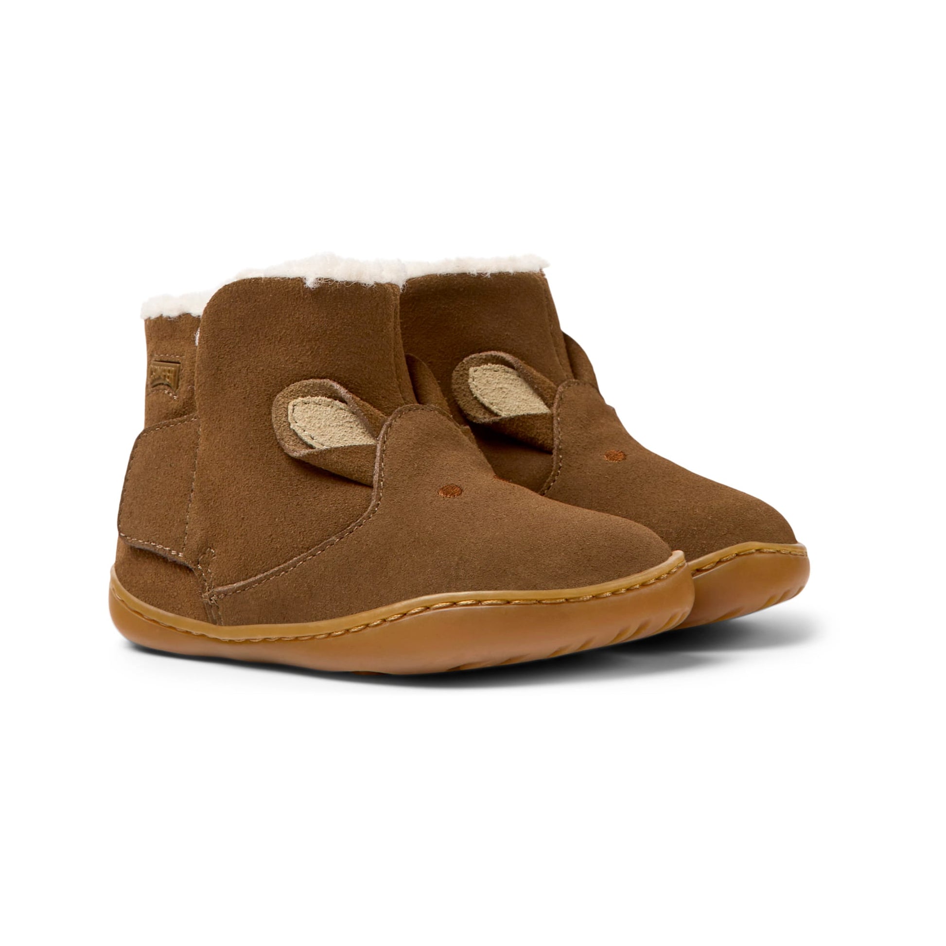 Stivaletto in pelle scamosciato marrone, Camper primi passi