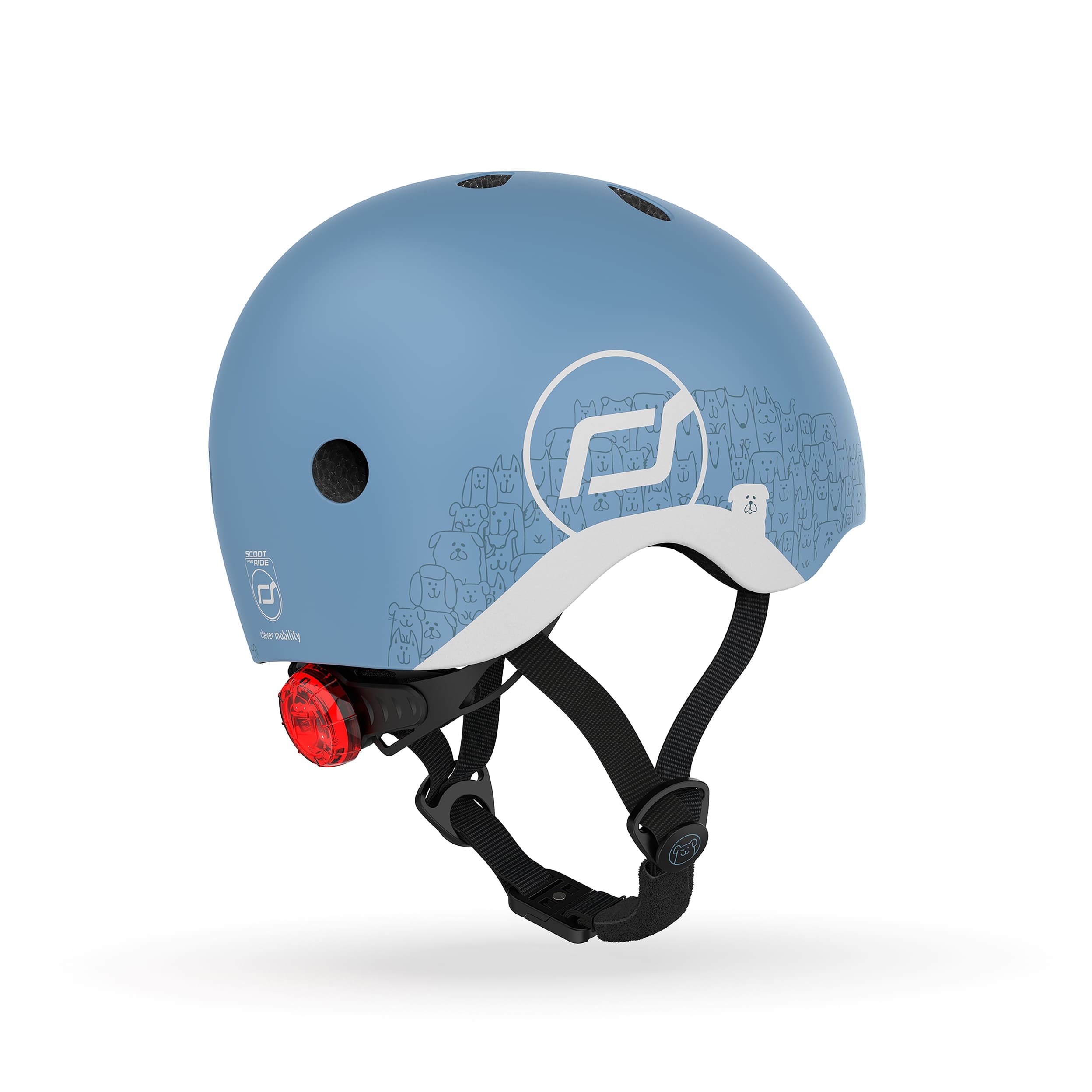Reflective helmet for children, XXS-S, Steel blue