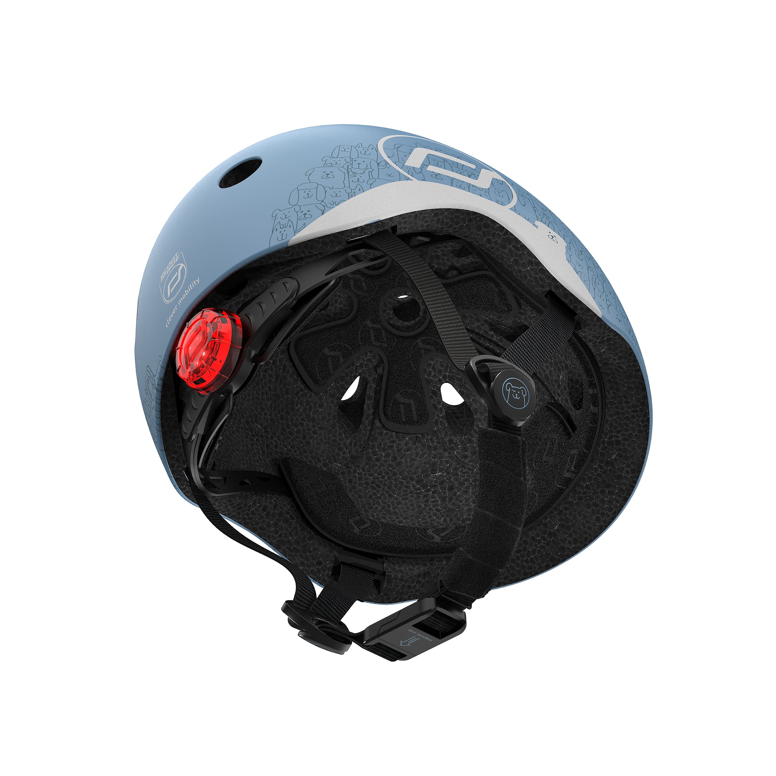 Reflective helmet for children, XXS-S, Steel blue
