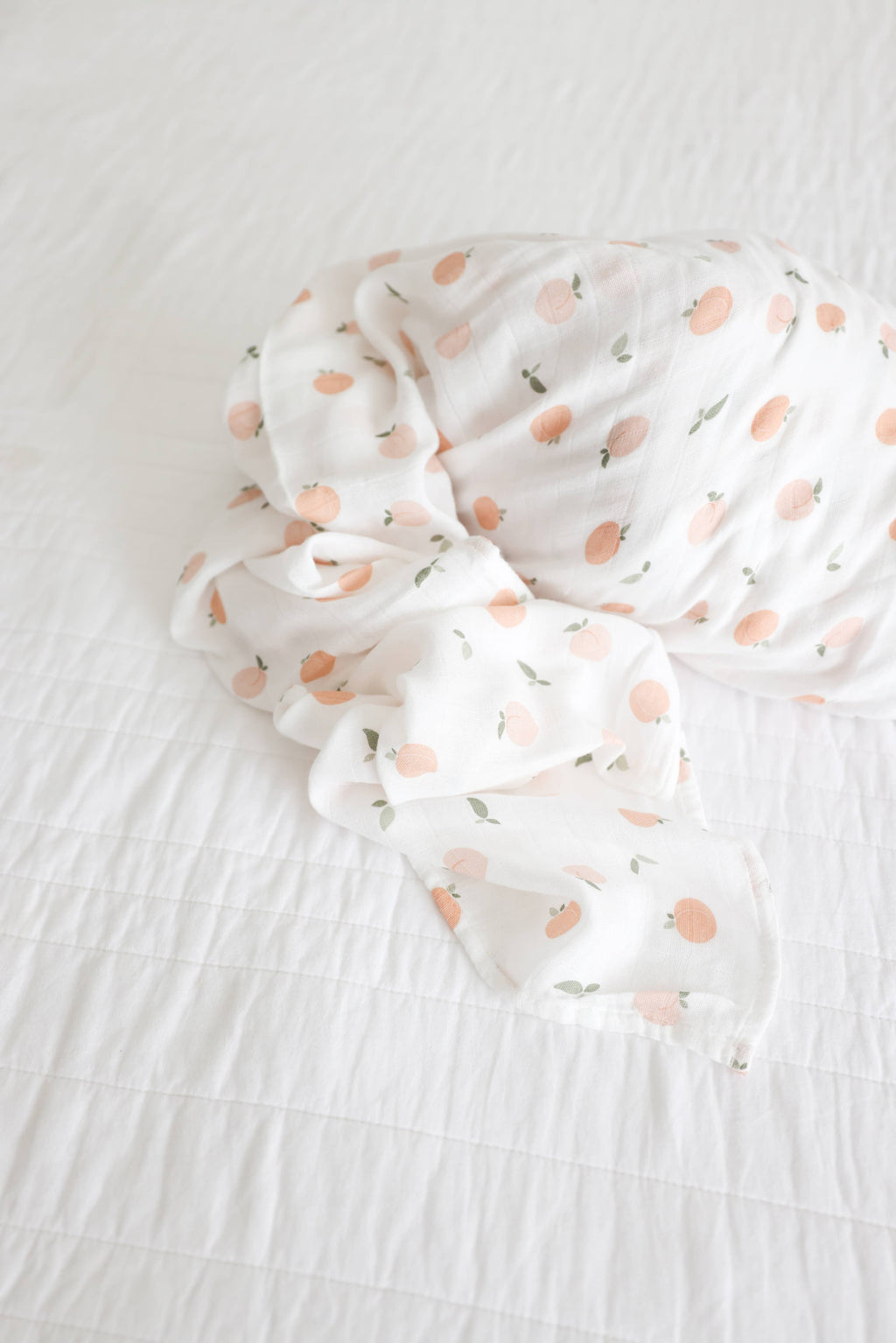 Muslin Cotton Baby Swaddle Blanket 100x100cm, Peaches
