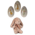 Light Powder Mini Plush Bunny with Metal Easter Egg