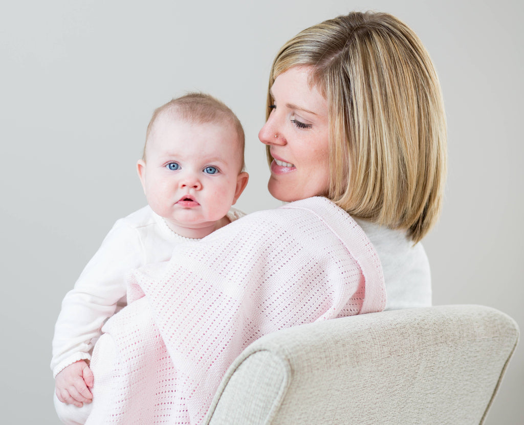 Honeycomb Cotton Baby Blanket – Pink (100cm x 80cm)